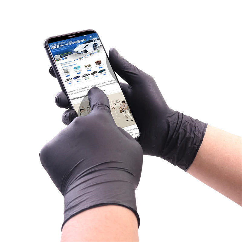 Disposable black nitrile gloves, view 3 - MRSLM