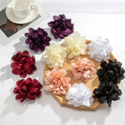 fluffy fabric flower stud earrings, view 9 - MRSLM