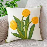 floral embroidered tulip and orchid cushion cover, view 3 - MRSLM