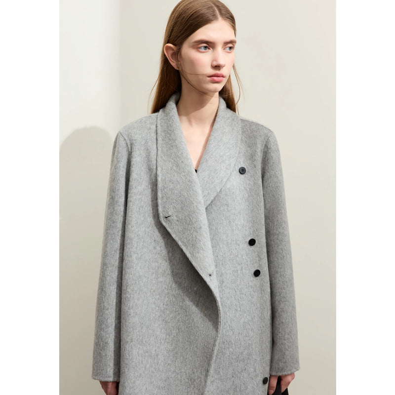 women's long wool coat, view 7 - MRSLM