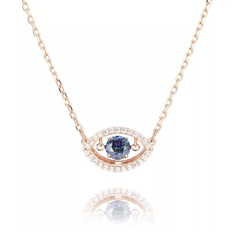 blue eye teardrop necklace, view 2 - MRSLM