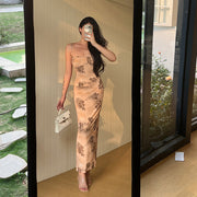 printed lace-up dress, view 4 - MRSLM