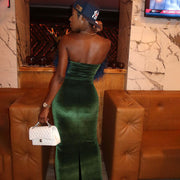 green high-waist long hip skirt, view 4 - MRSLM