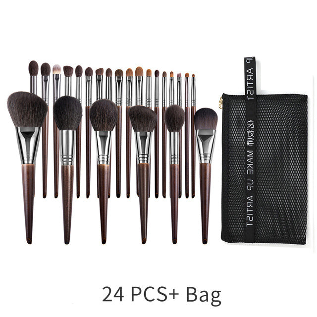 natural makeup brushes set, view 3 - MRSLM