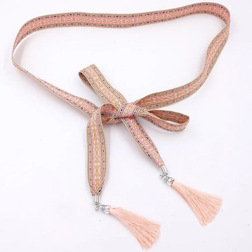 boho tassel chain waist belt, view 4 - MRSLM