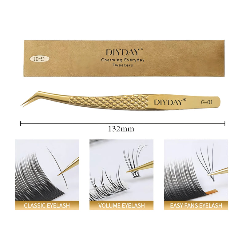 eyelash extension tweezers, view 2 - MRSLM