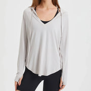women's long sleeve UV protection yoga hoodie, view 2 - MRSLM