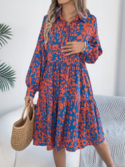 loose leopard-print long-sleeved shirt dress, view 8 - MRSLM