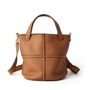 Genuine leather bucket tote bag, view 3 - MRSLM