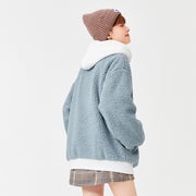 women's hooded lamb wool coat, view 6 - MRSLM