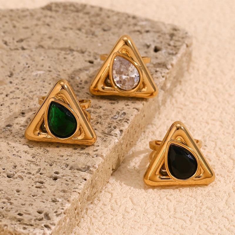Triangle rhinestone ring, view 6 - MRSLM