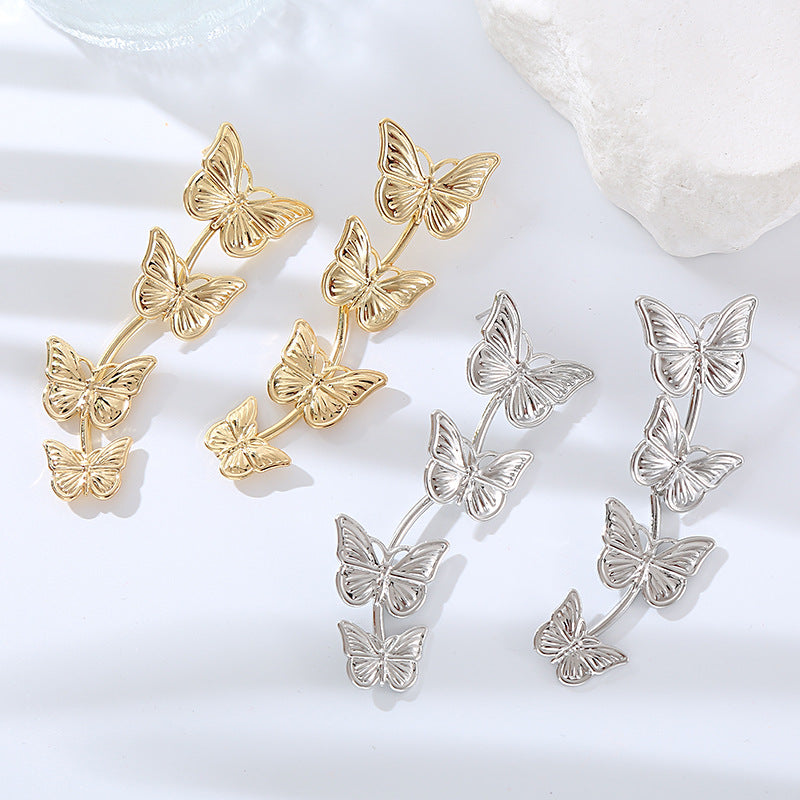 butterfly drop earrings, view 9 - MRSLM