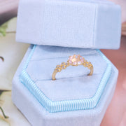 s925 silver pink crystal ring, view 2 - MRSLM