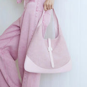 triangle denim shoulder tote, view 8 - MRSLM