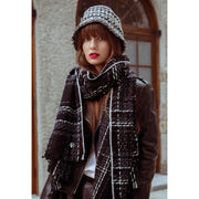 plaid wool scarf pashmina shawl, view 5 - MRSLM