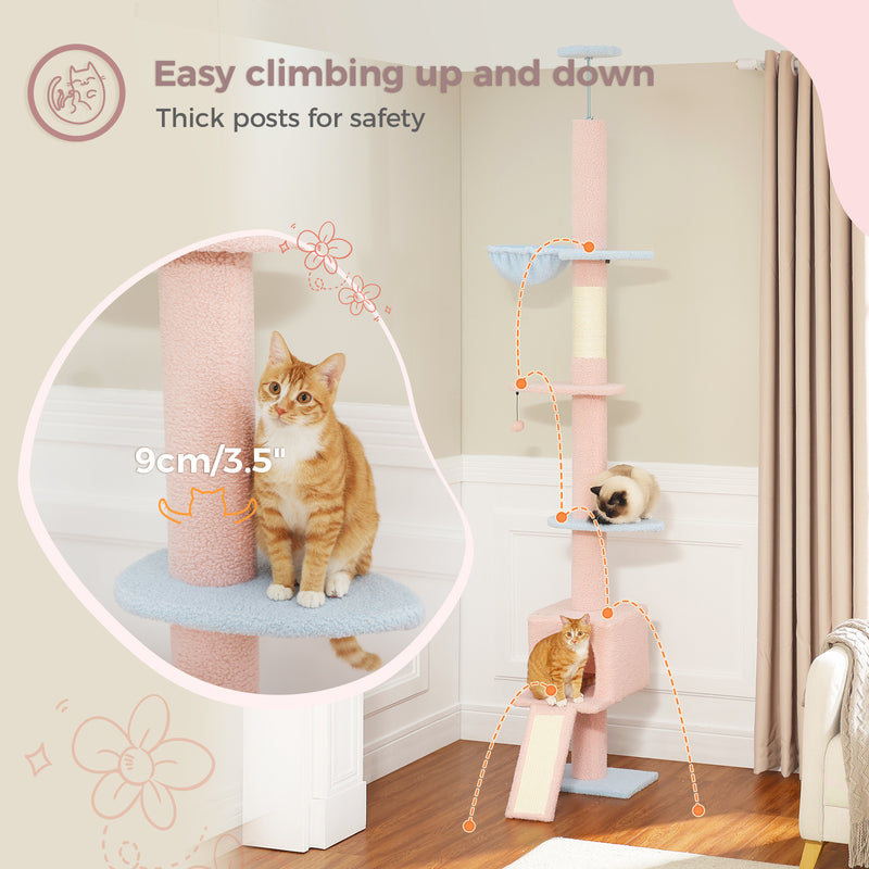 5-tier floor to ceiling cat tree, view 6 - MRSLM
