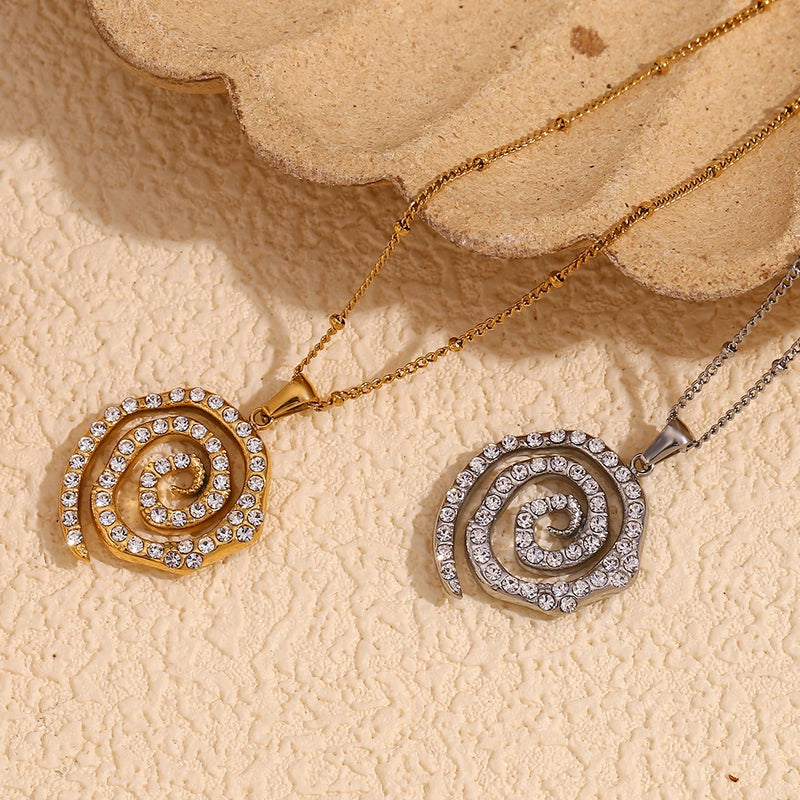 spiral pendant necklace, view 5 - MRSLM