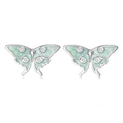 mint green butterfly earrings, view 5 - MRSLM