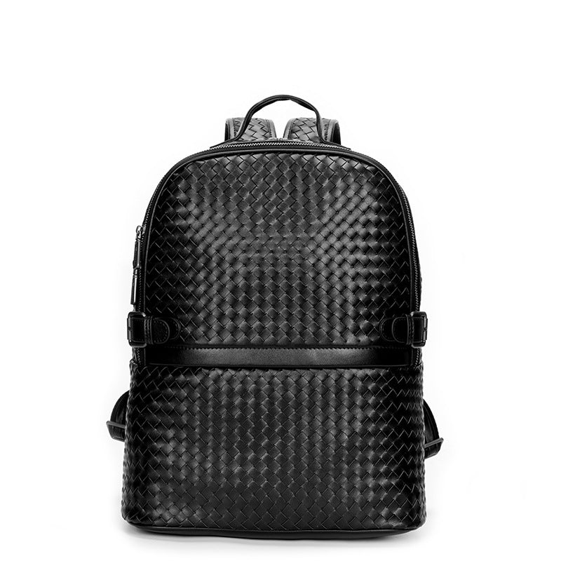 braided men's leather backpack, view 3 - MRSLM
