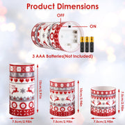 Christmas flameless LED pillar candles set of 3, view 4 - MRSLM
