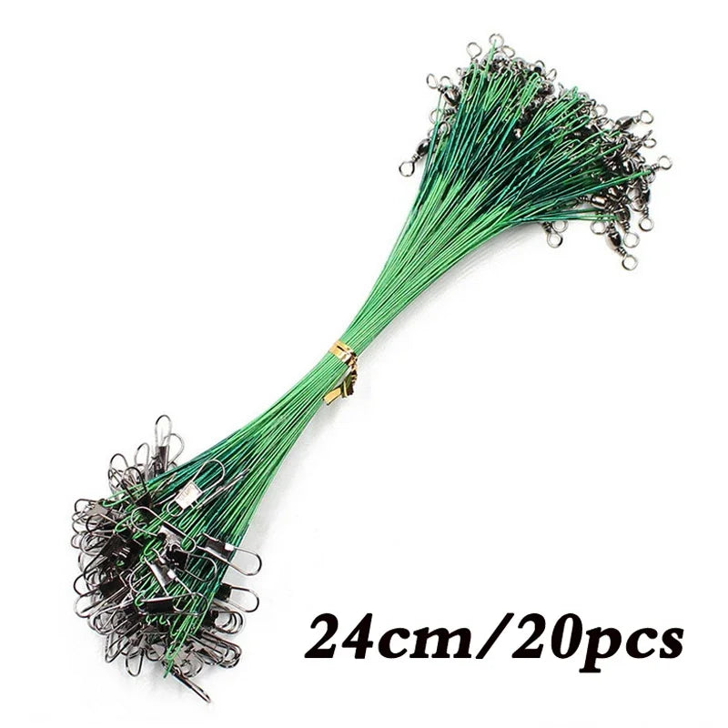 anti-bite fishing leader steel wire with swivel, view 3 - MRSLM