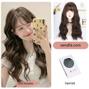long curly wig with bangs, view 6 - MRSLM