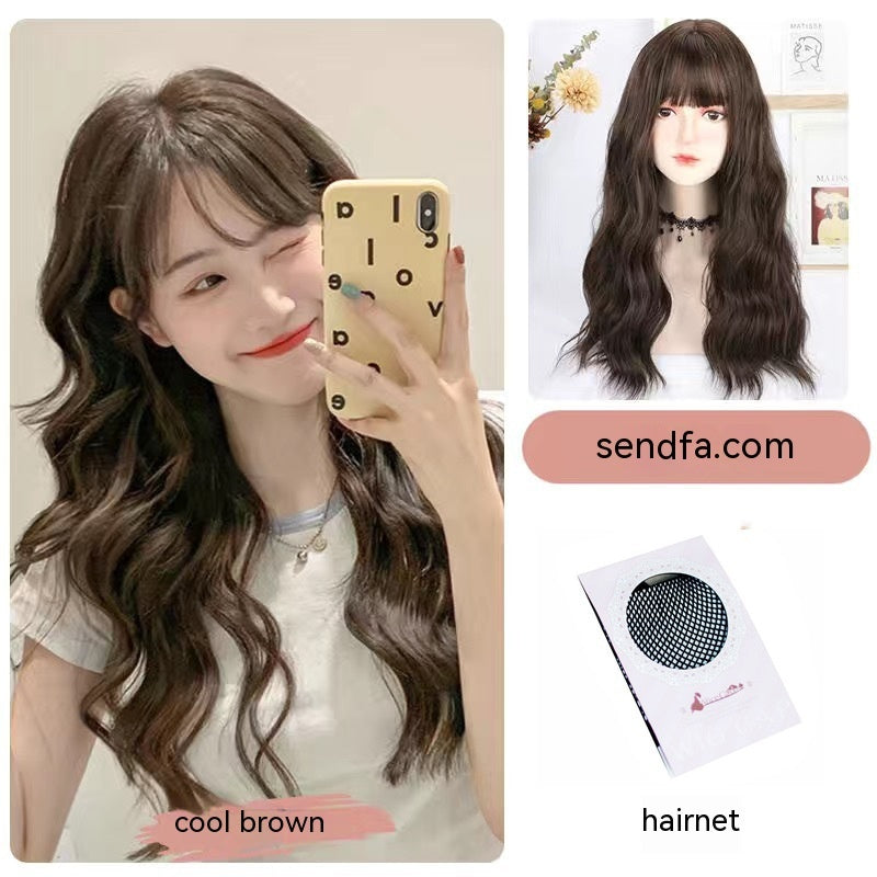 long curly wig with bangs, view 6 - MRSLM
