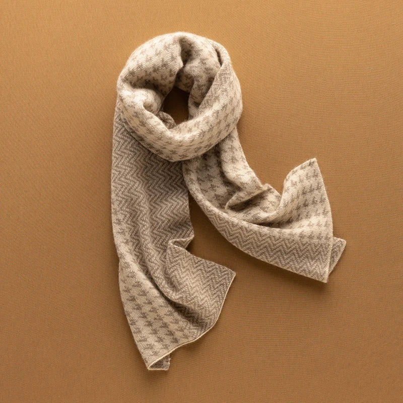 100% cashmere knit winter scarf, view 3 - MRSLM