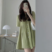 plus size A-line shirt dress, view 3 - MRSLM