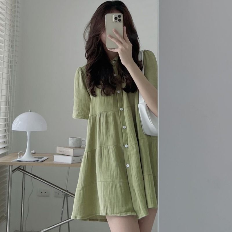 plus size A-line shirt dress, view 3 - MRSLM