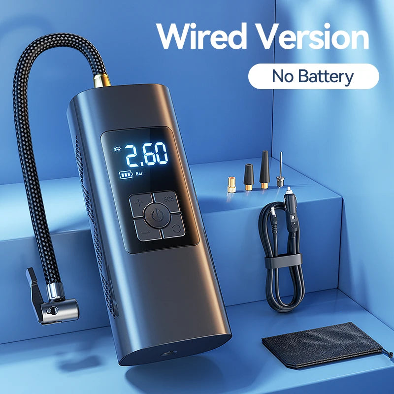 portable 30w car tire inflator with double cylinder air pump, view 3 - MRSLM