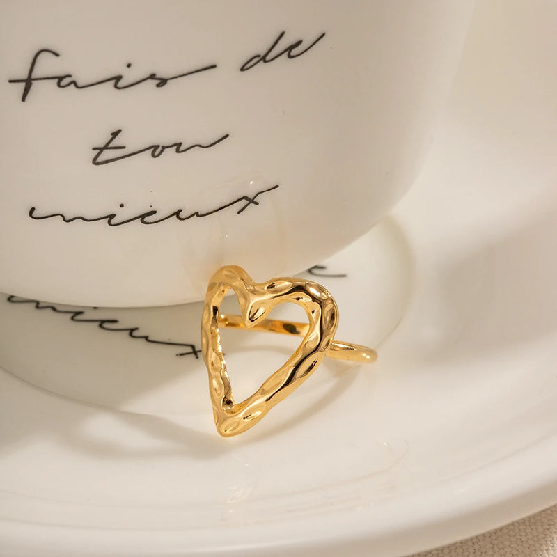 heart hollow adjustable ring, view 5 - MRSLM