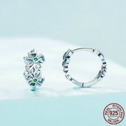 women's silver lucky clover earrings, view 5 - MRSLM