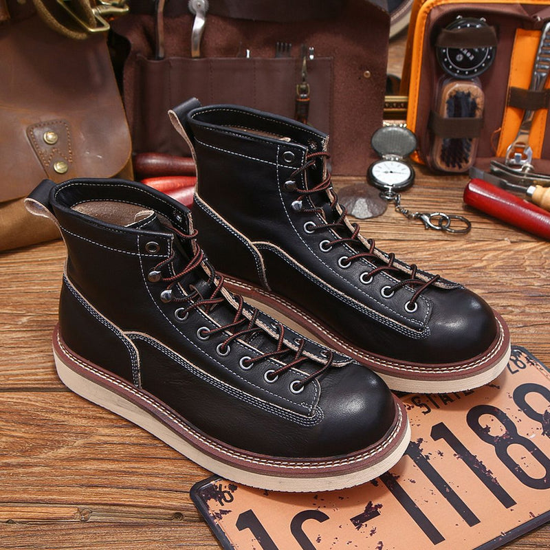 men's cow leather vintage ankle boots, view 2 - MRSLM
