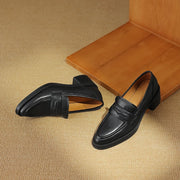 women's leather square heel pumps, view 12 - MRSLM