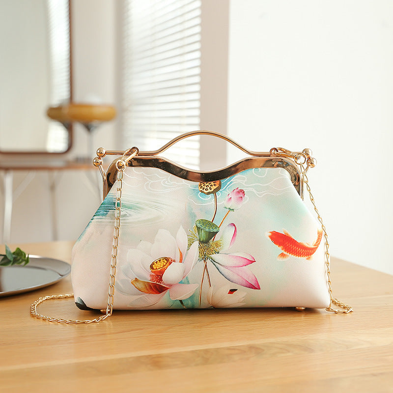 printed shell crossbody clutch bag, view 11 - MRSLM