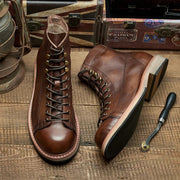 handmade british men's motorcycle leather boots, view 5 - MRSLM