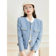 women's round neck long sleeve jacket, view 2 - MRSLM