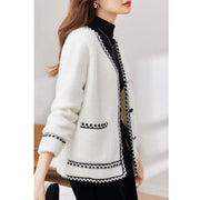 v neck knitted cardigan for women, view 5 - MRSLM