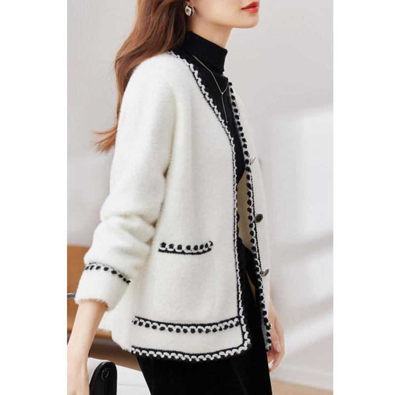 v neck knitted cardigan for women, view 5 - MRSLM