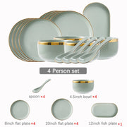 nordic bone china plate set, view 3 - MRSLM