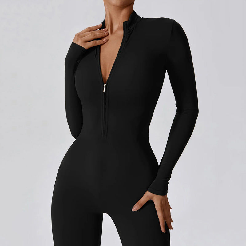 women's long-sleeve yoga jumpsuit, view 23 - MRSLM