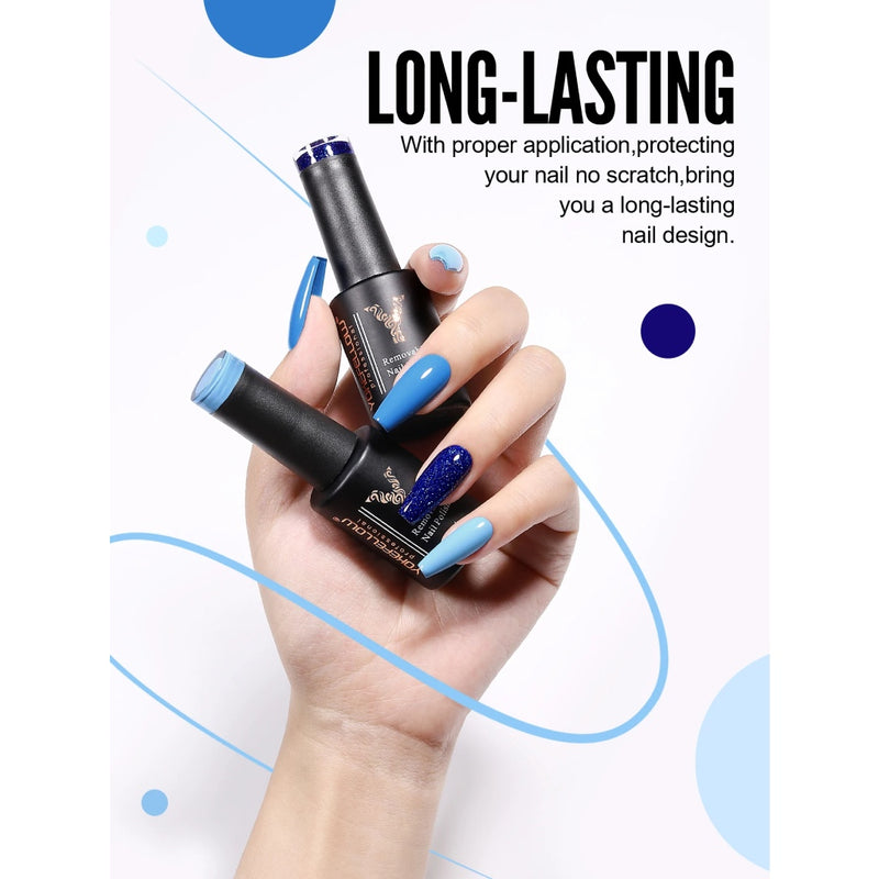 royal blue sparkle gel nail polish, view 6 - MRSLM