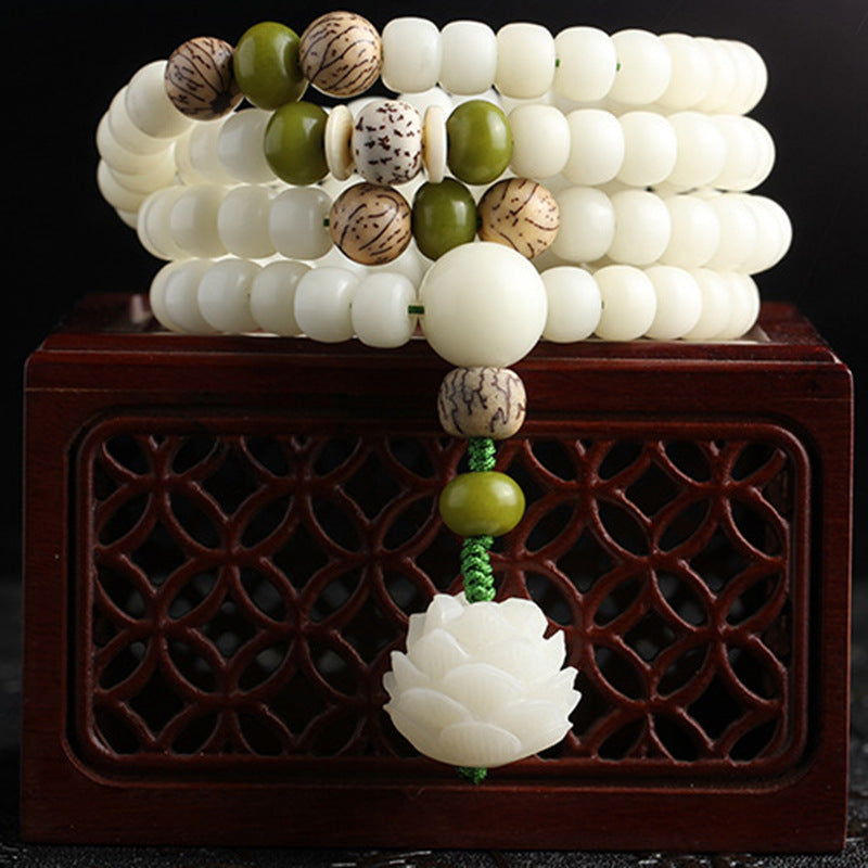 white jade bodhi bracelet, view 8 - MRSLM