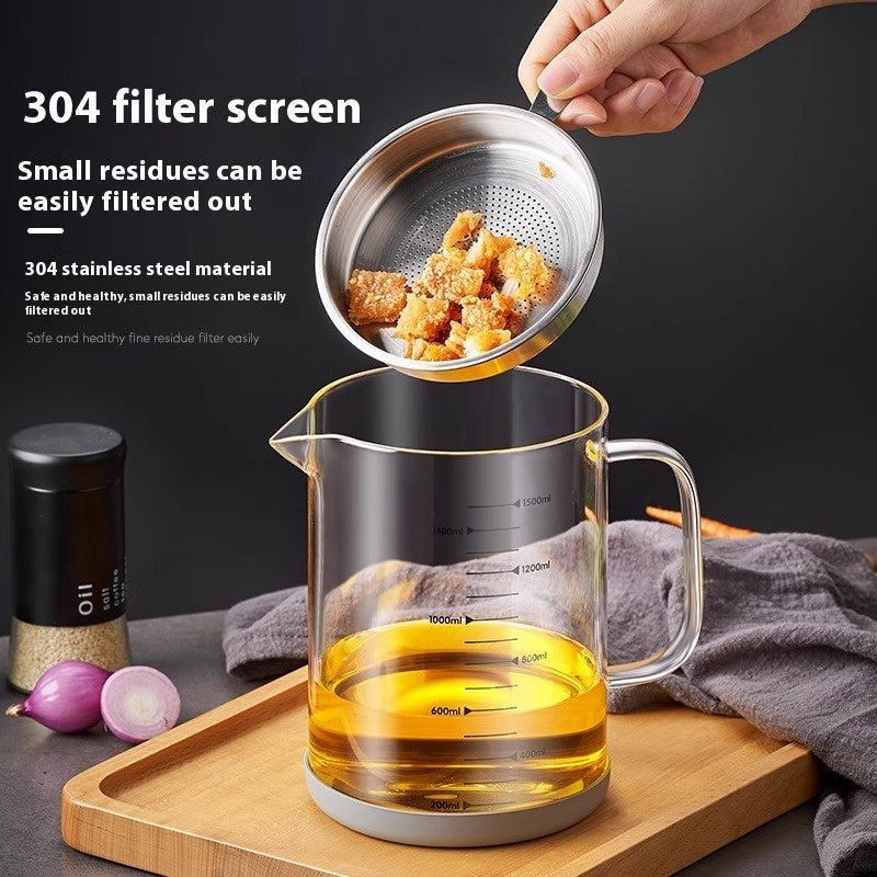 glass oil strainer pot, view 3 - MRSLM