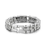 skull bike chain titanium steel bracelet, view 5 - MRSLM