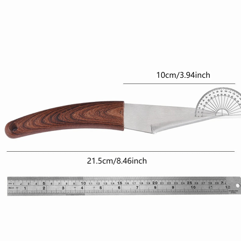 solid wood handle grafting knife, view 7 - MRSLM