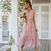printed casual vacation dress, view 3 - MRSLM