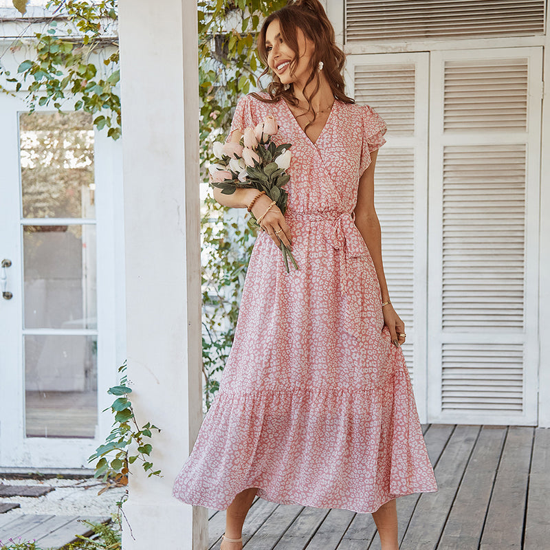 printed casual vacation dress, view 3 - MRSLM