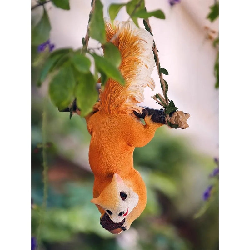 resin squirrel and monkey swing ornaments, view 3 - MRSLM